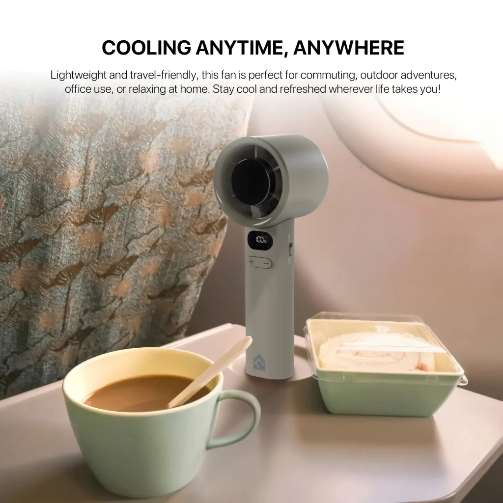 Fantech Life Portable Cooler PAC2 - Mini Handheld Fan, Powerful Airflow, 120-Speed Adjustment, LCD Display-Technical Spesification