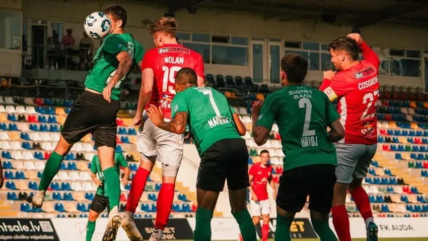 FK Auda Riga vs Larne FC Highlights