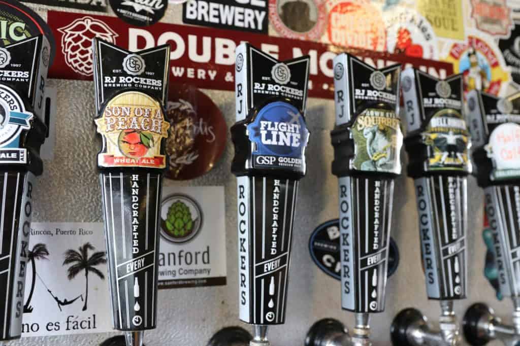 RJ Rockers Brewing Company Tap Handles at GSP Airport