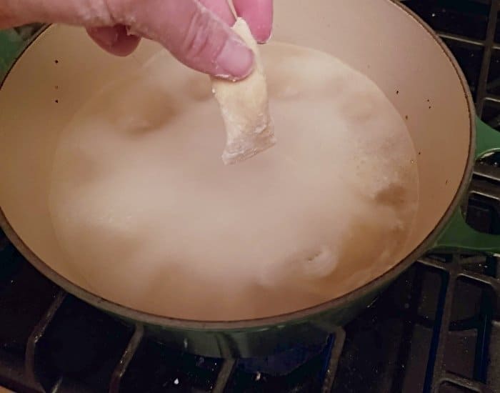 Add dumplings to boiling stock