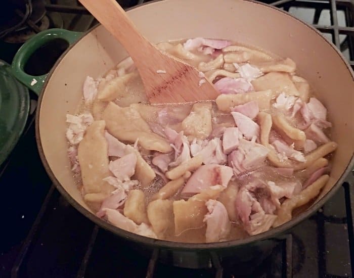 Chicken and dumplings pot