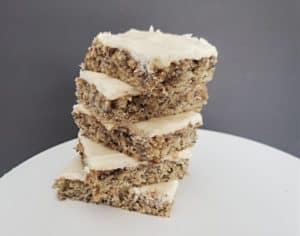 Stack of frosted banana bars
