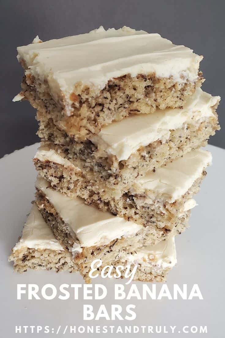 Stacked frosted banana bars