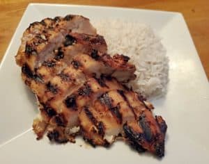 Plated miso glazed chicken