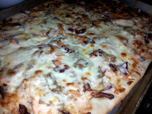 Baked smoked salmon pizza recipe