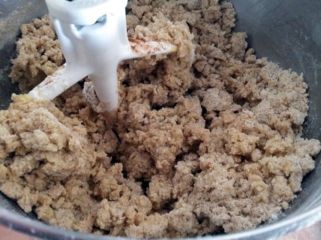 Even after eggs, the banana chip muffin batter looks dry