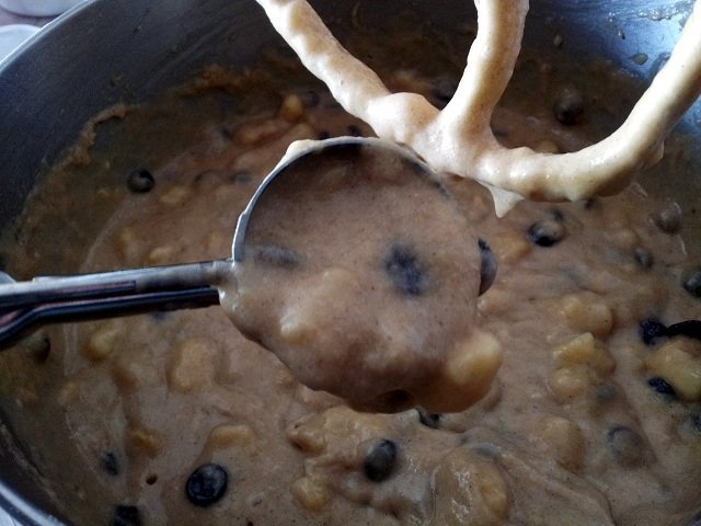 Bananas add all the moisture you need for the muffin batter