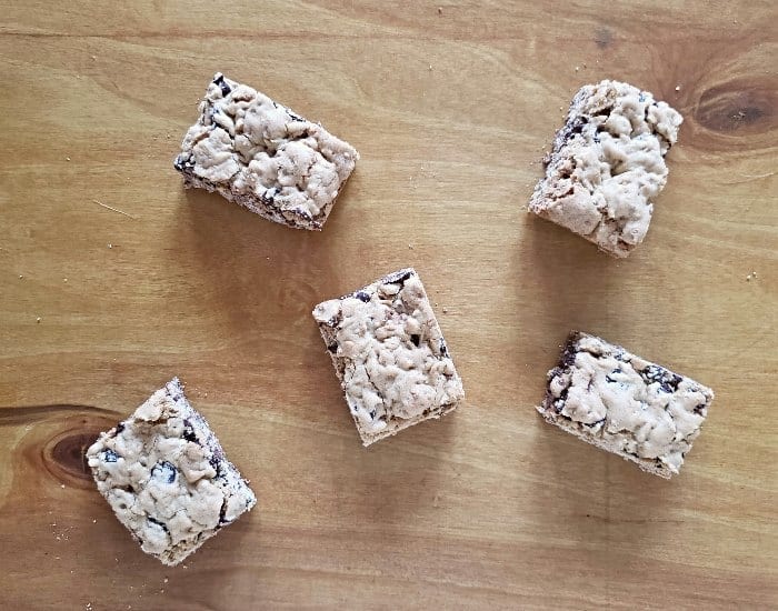 Tray of chocolate chip oat bars