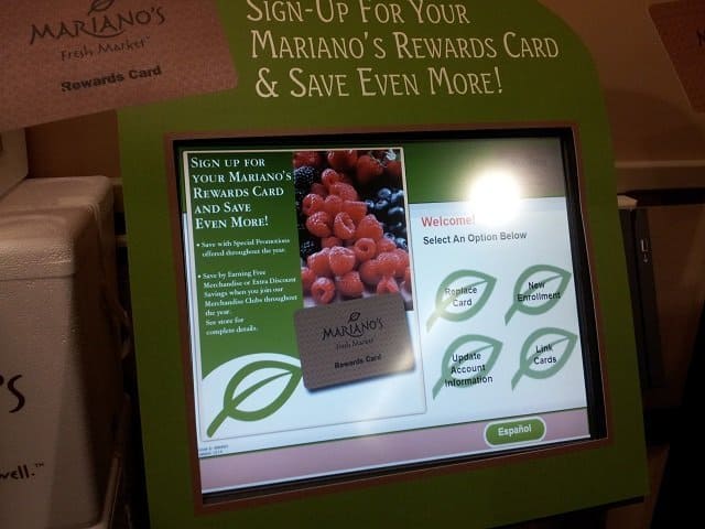 Rewards card kiosk at Mariano's