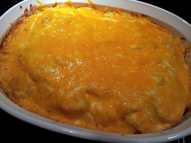 Baked casserole ready to eat