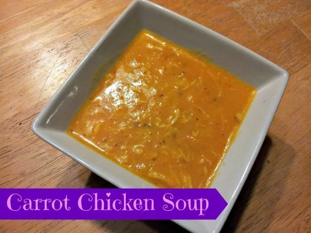 Bowl of carrot chicken soup