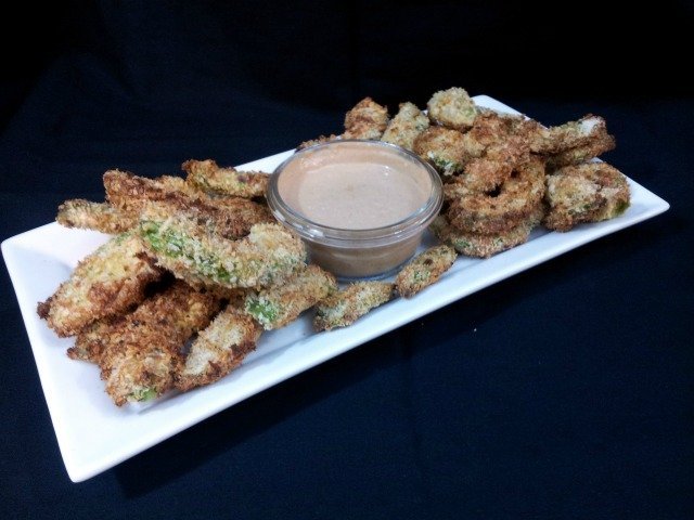 Avocado fries ready to eat