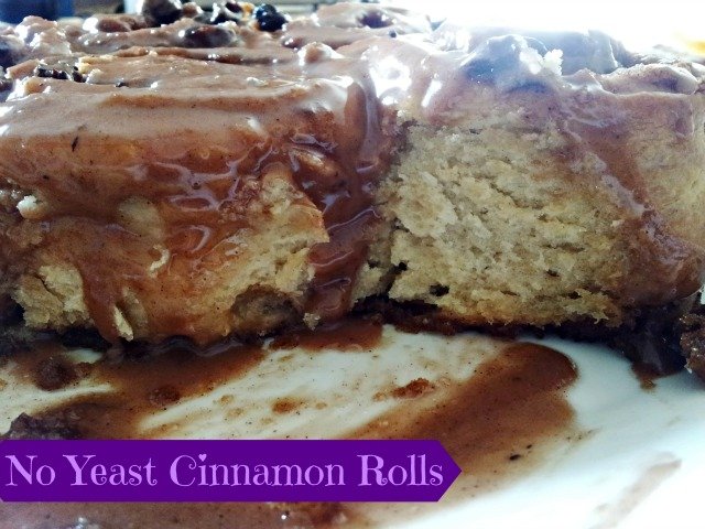Dairy Free no yeast cinnamon rolls ready to serve