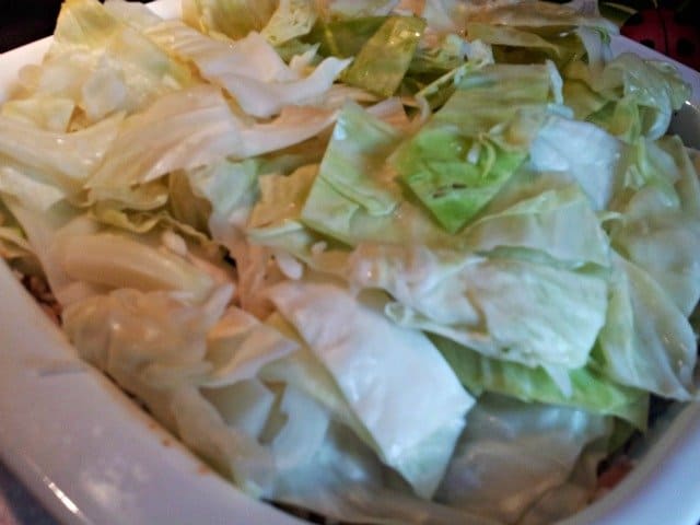 Simply place the cabbage atop the rice