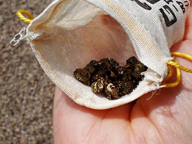 Pyrite panned from Donley's Wild West Town