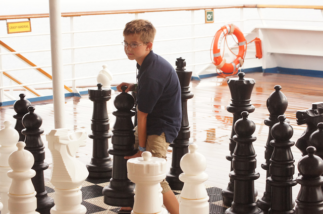 giant chess set aboard the carnival valor
