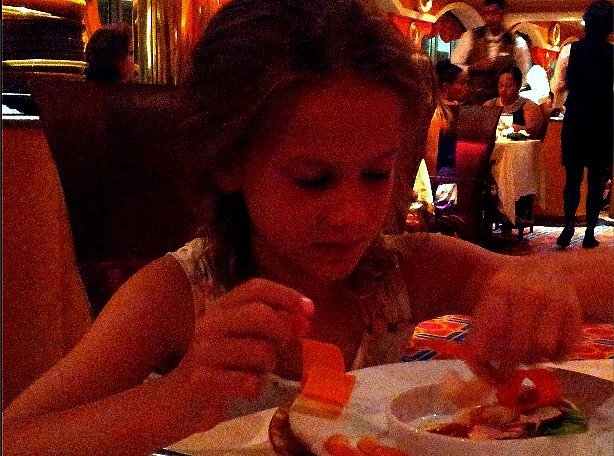 Little Miss loving her dairy free options on Carnival Cruise