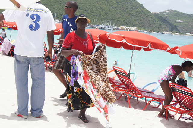 One of the many many vendors on St Maarten's beaches
