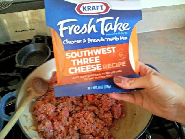 Kraft Fresh Take spices get added to ground beef