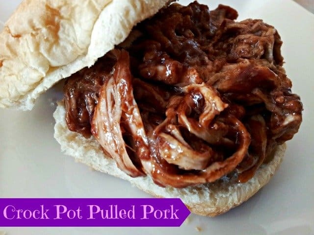 Crock Pot Pulled pork on a bun