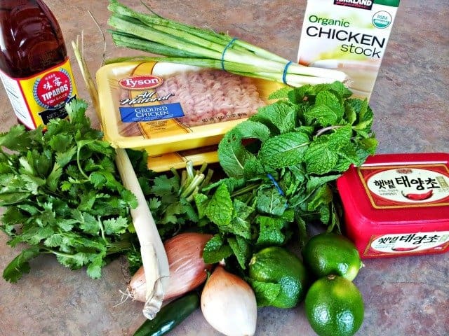 #ad Ingredients for chicken larb recipe