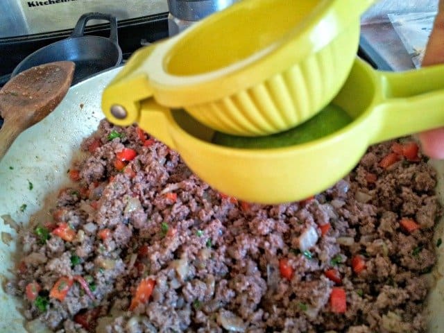 juice your limes into the empanada filling