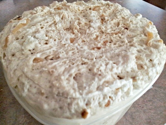 The dough will double when it's risen