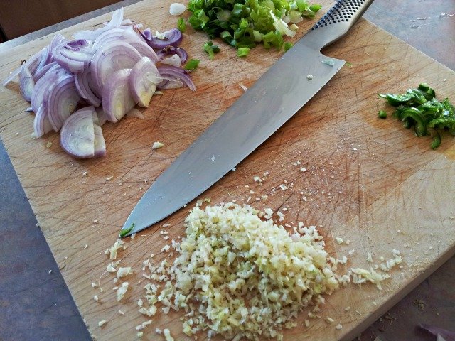 #ad Veggies for chicken larb