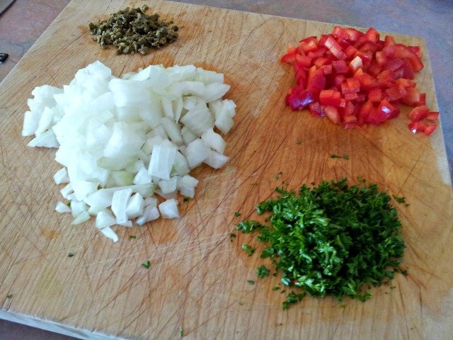Red white and green veggies