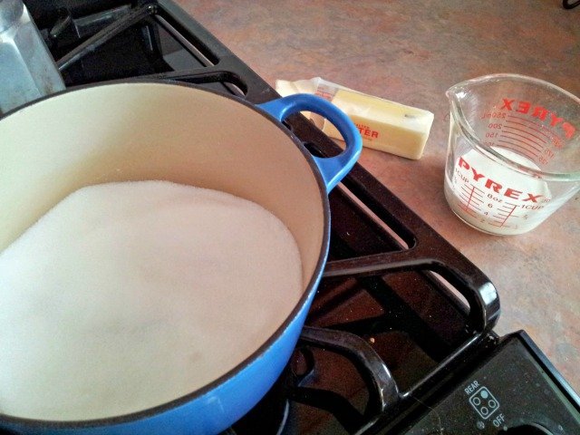 Caramel ingredients all ready to go