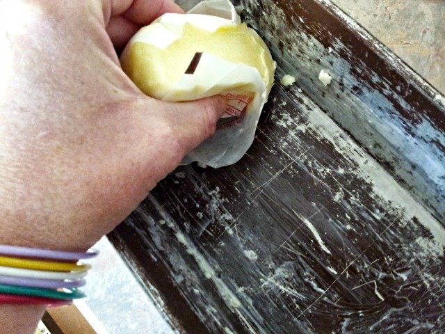 grease pan with butter