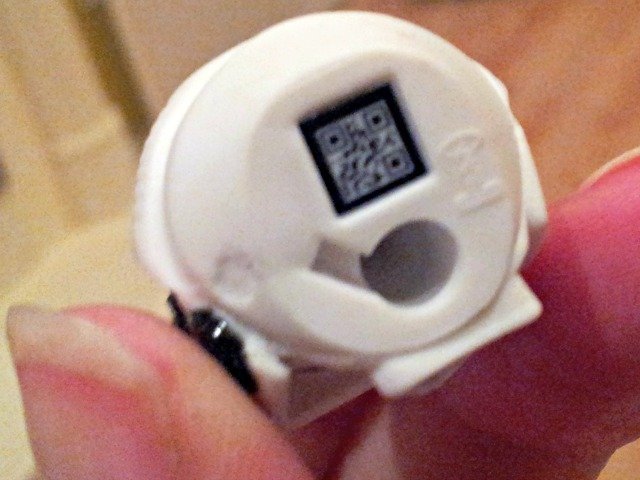 Very cool QR code on the bottom of each Angry Birds Star Wars Telepods character