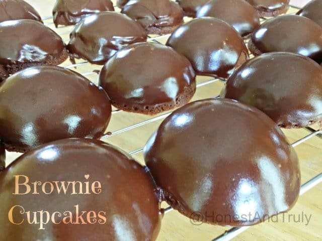 Brownie Cupcakes iced