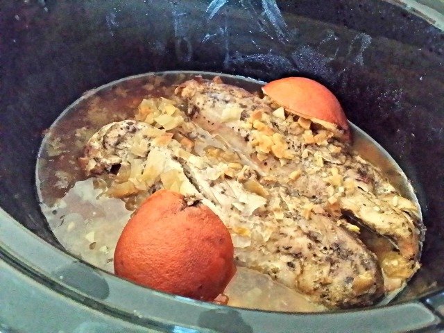 Crock pot carnitas ready to shred