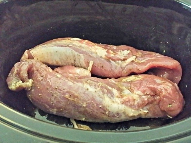 Pork rubbed with spices