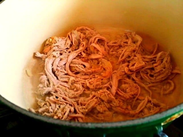Starting to brown pork to make the carnitas