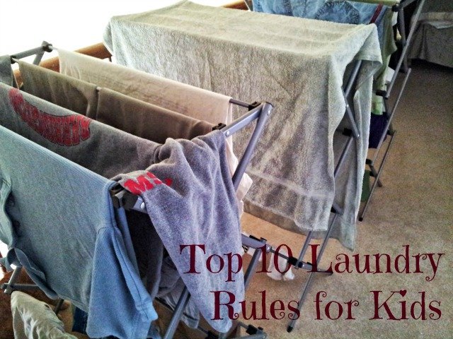 Laundry rules for kids when line drying