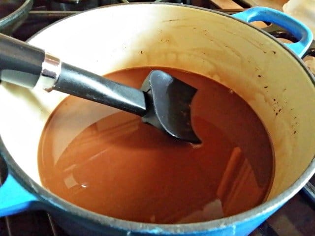 Melt together chocolate and butter