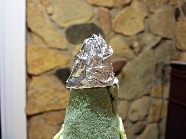 Gum wrapper top to my floral cone