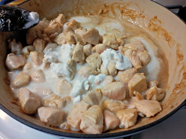 Coconut milk is chunky when you first add it to a skillet
