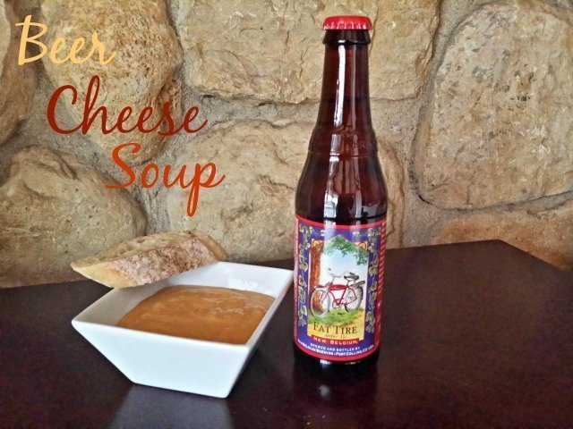 Beer cheese soup in a bowl