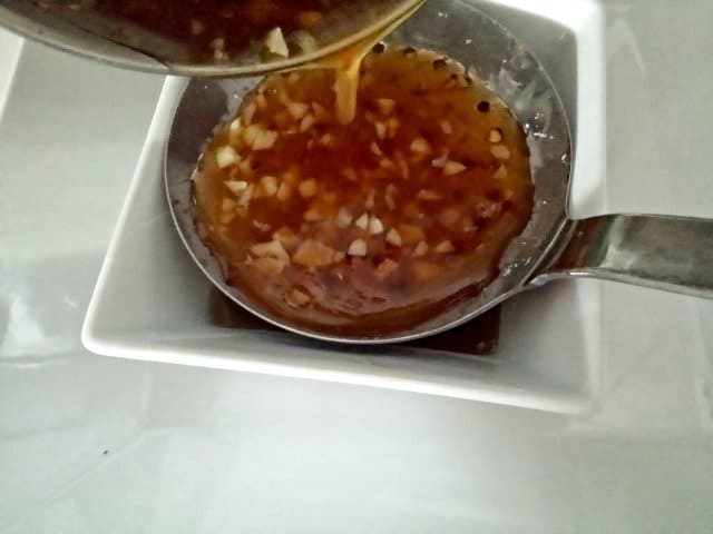 Strain out the garlic before serving