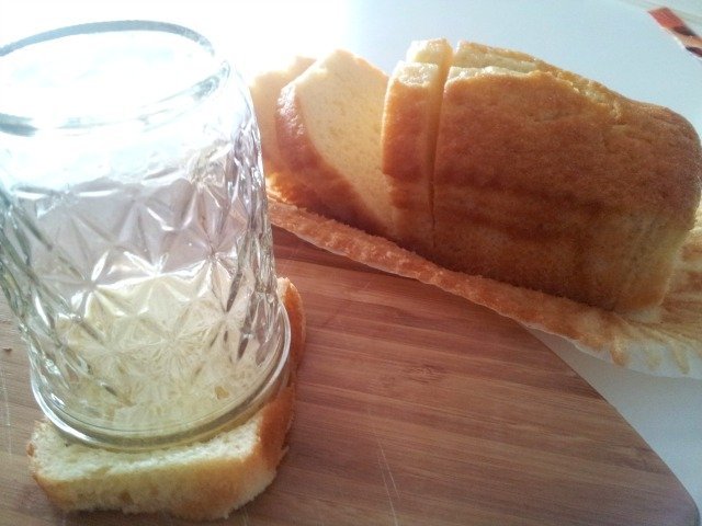 Use your mason jar to cut circles of pound case for Milky Way Simply Caramel Mousse Trifle #shop