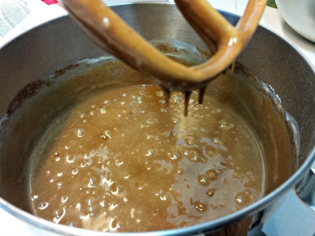Mexican sheetcake brownie batter ready for baking