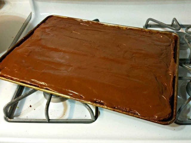 Perfectly iced Mexican sheetcake brownies
