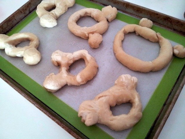 Mickey mouse ear pretzels ready to bake