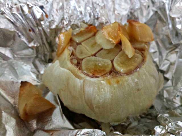 Bulb of roasted garlic