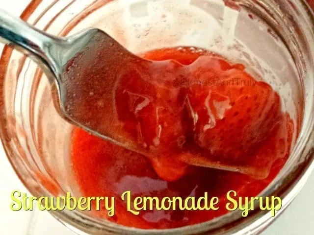Strawberry lemonade syrup is easy to make and oh so tasty. It's a little bit of summer in a jar, ready to top pancakes, ice cream, or anything in between