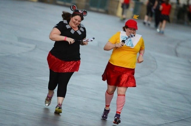 Disney Fun run costumes Tweedle Dee and Cars theme at the Disney Social Media Moms conference