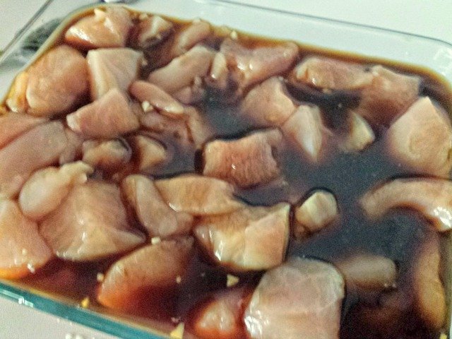 Marinating cashew chicken - a step you can skip when in a hurry